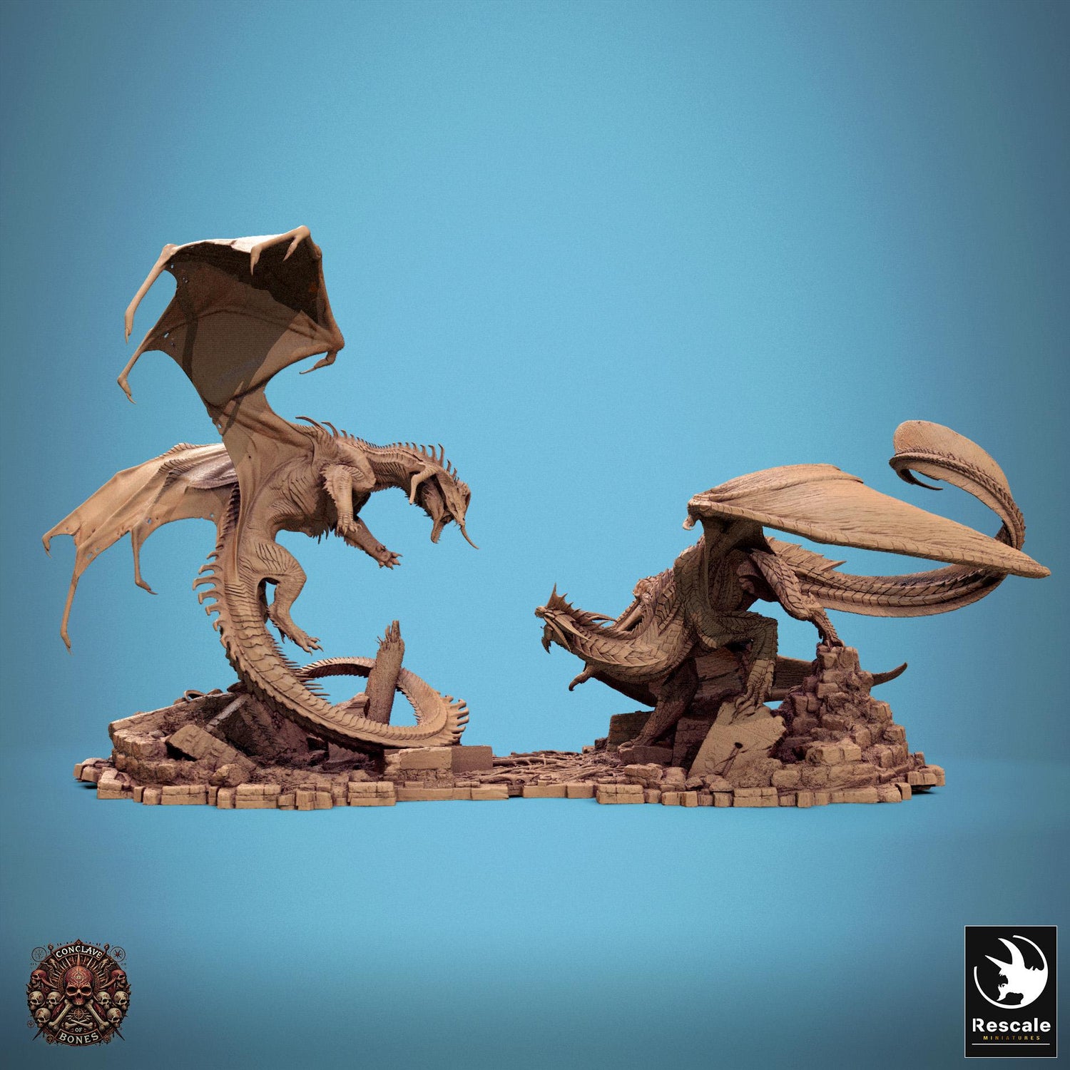 Black Dragon vs Silver Dragon, Lord of the Print | Dungeons and Dragons | Pathfinder | Table Top RPG | 3D Printed Model