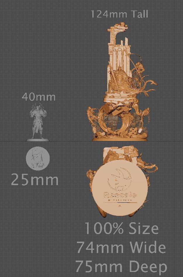 Ombral the Sepulchral Lord, Lord of the Print | Dungeons and Dragons | Pathfinder | Table Top RPG | 3D Printed Model