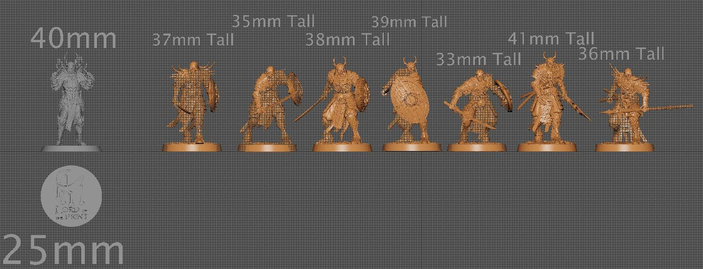 Oriental Skeletons, Pack 1, Lord of the Print | Dungeons and Dragons | Pathfinder | Table Top RPG | 3D Printed Model