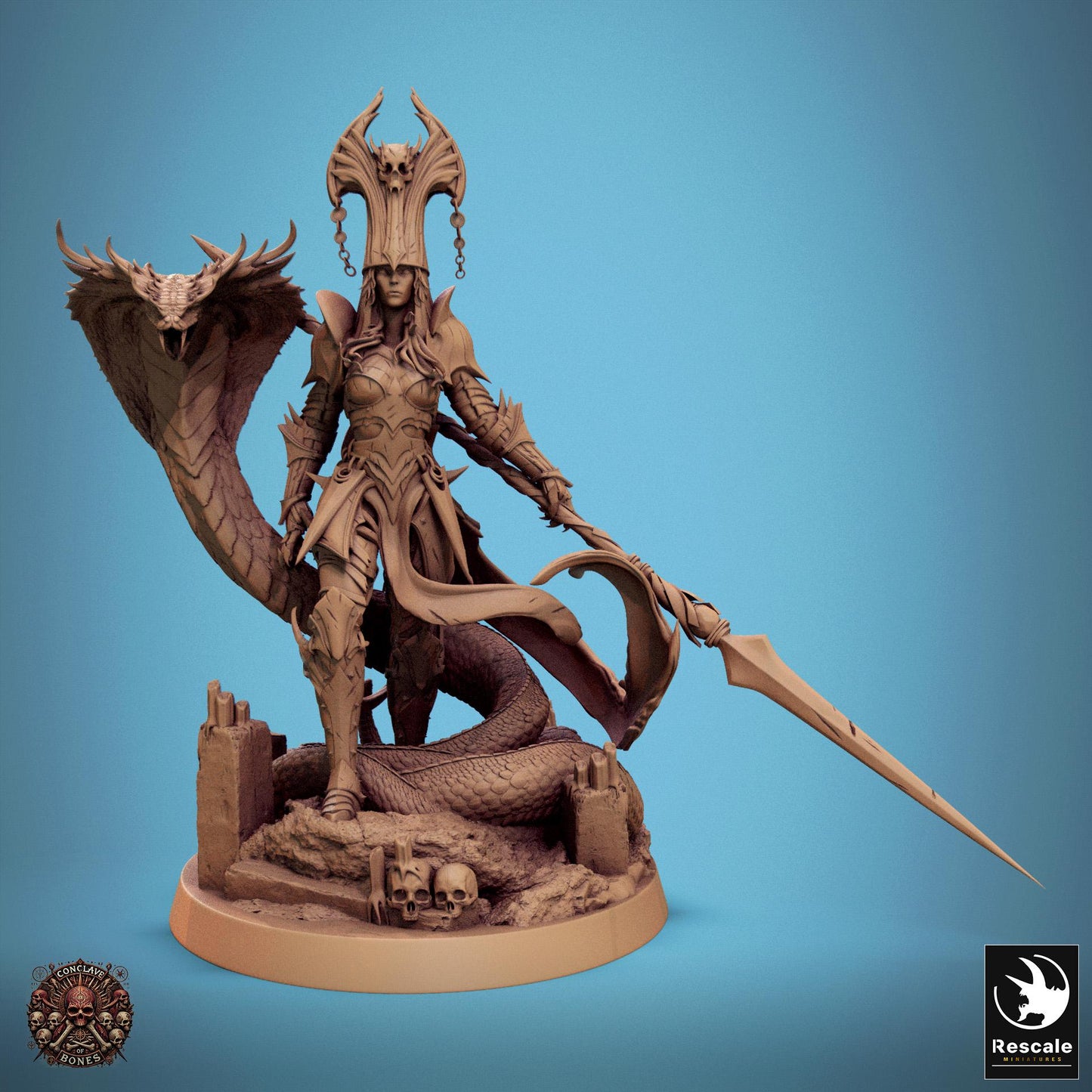 Queen Sanake, Lord of the Print | Dungeons and Dragons | Pathfinder | Table Top RPG | 3D Printed Model