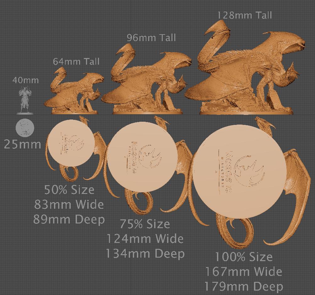 Silver Dragon, Multiple Pose Options, Lord of the Print | Dungeons and Dragons | Pathfinder | Table Top RPG | 3D Printed Model