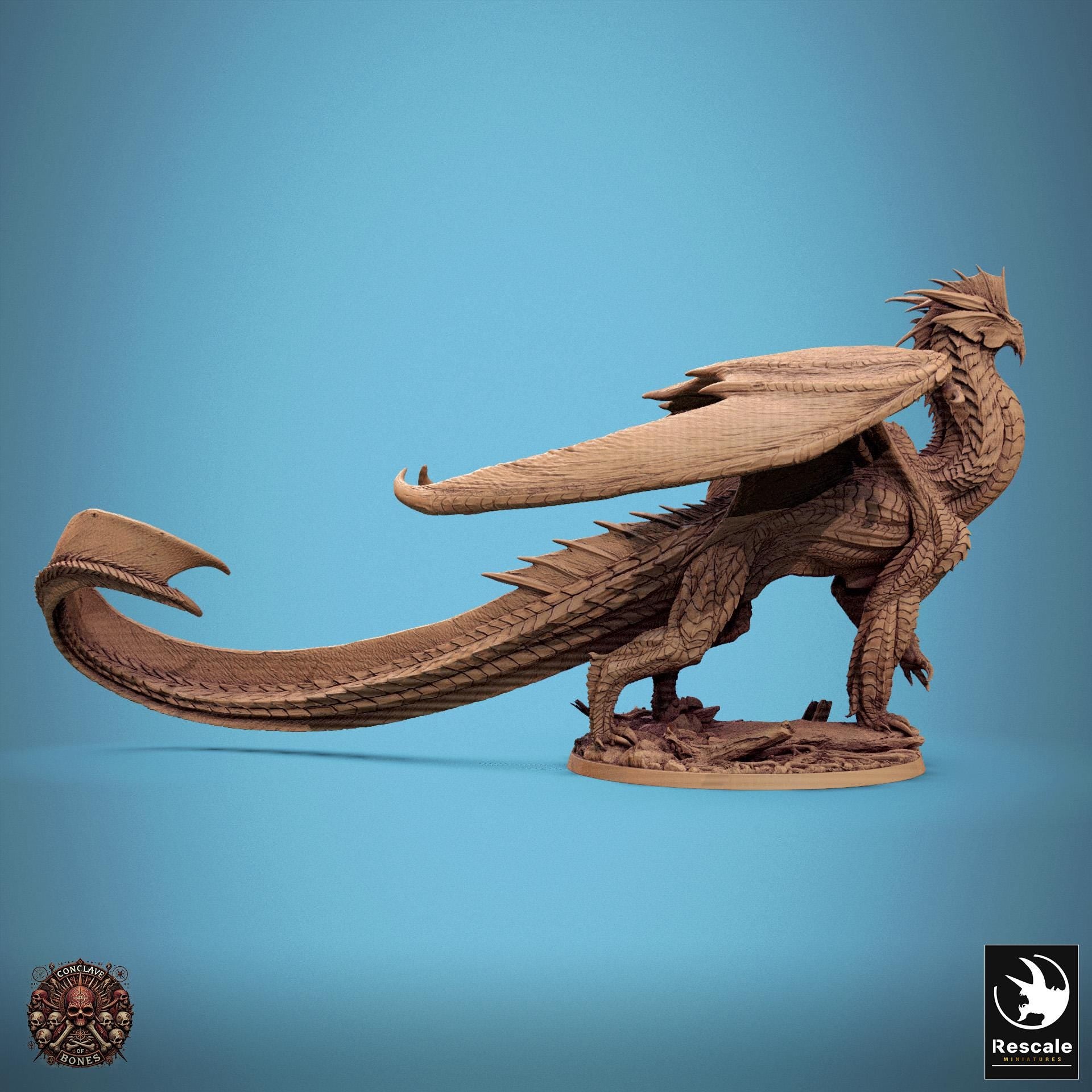 Silver Dragon, Multiple Pose Options | Aussie 3D Printed Miniatures and Terrain