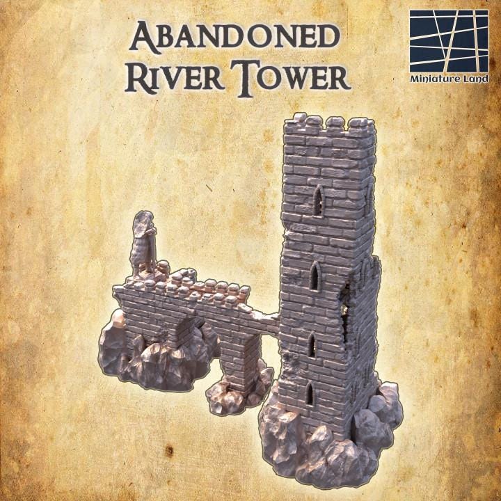 Abandoned River Tower | Aussie 3D Printed Miniatures and Terrain