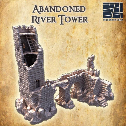 Abandoned River Tower, Miniature Land | Dungeons and Dragons | Pathfinder | Table Top RPG | 3D Printed Model