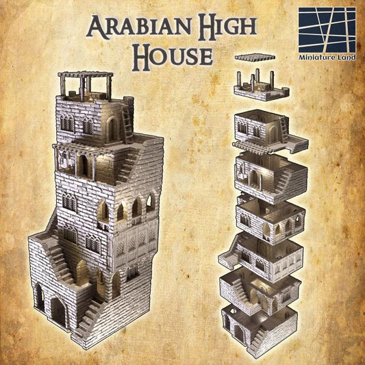 Arabian High House, Miniature Land | Dungeons and Dragons | Pathfinder | Table Top RPG | 3D Printed Model