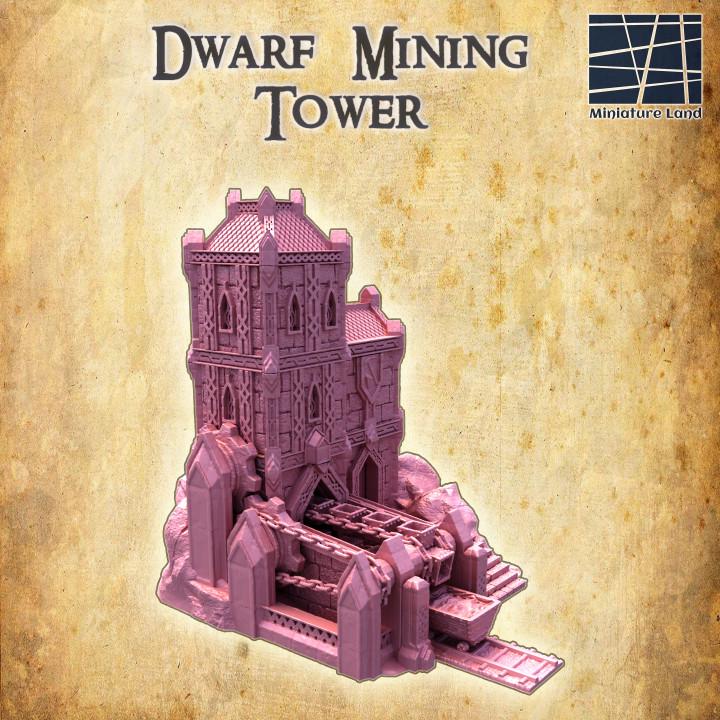 Dwarf Mining Tower, Miniature Land | Dungeons and Dragons | Pathfinder | Table Top RPG | 3D Printed Model