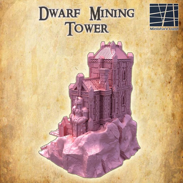 Dwarf Mining Tower, Miniature Land | Dungeons and Dragons | Pathfinder | Table Top RPG | 3D Printed Model