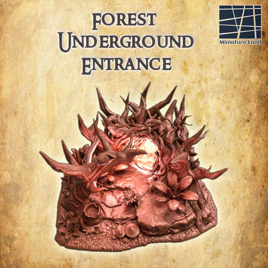 Forest Underground Entrance, Miniature Land | Dungeons and Dragons | Pathfinder | Table Top RPG | 3D Printed Model