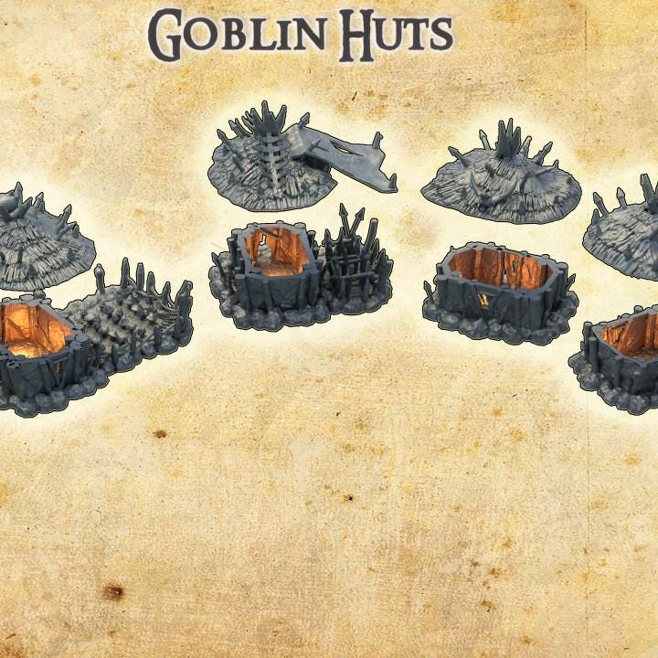 Goblin Huts, Miniature Land | Dungeons and Dragons | Pathfinder | Table Top RPG | 3D Printed Model