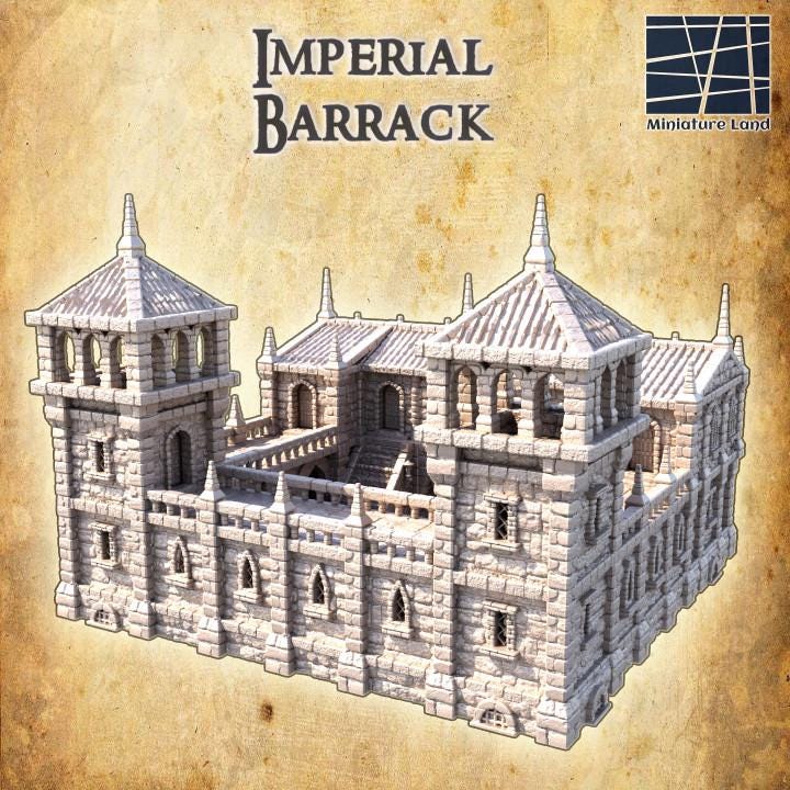 Imperial Barrack, Miniature Land | Dungeons and Dragons | Pathfinder | Table Top RPG | 3D Printed Model