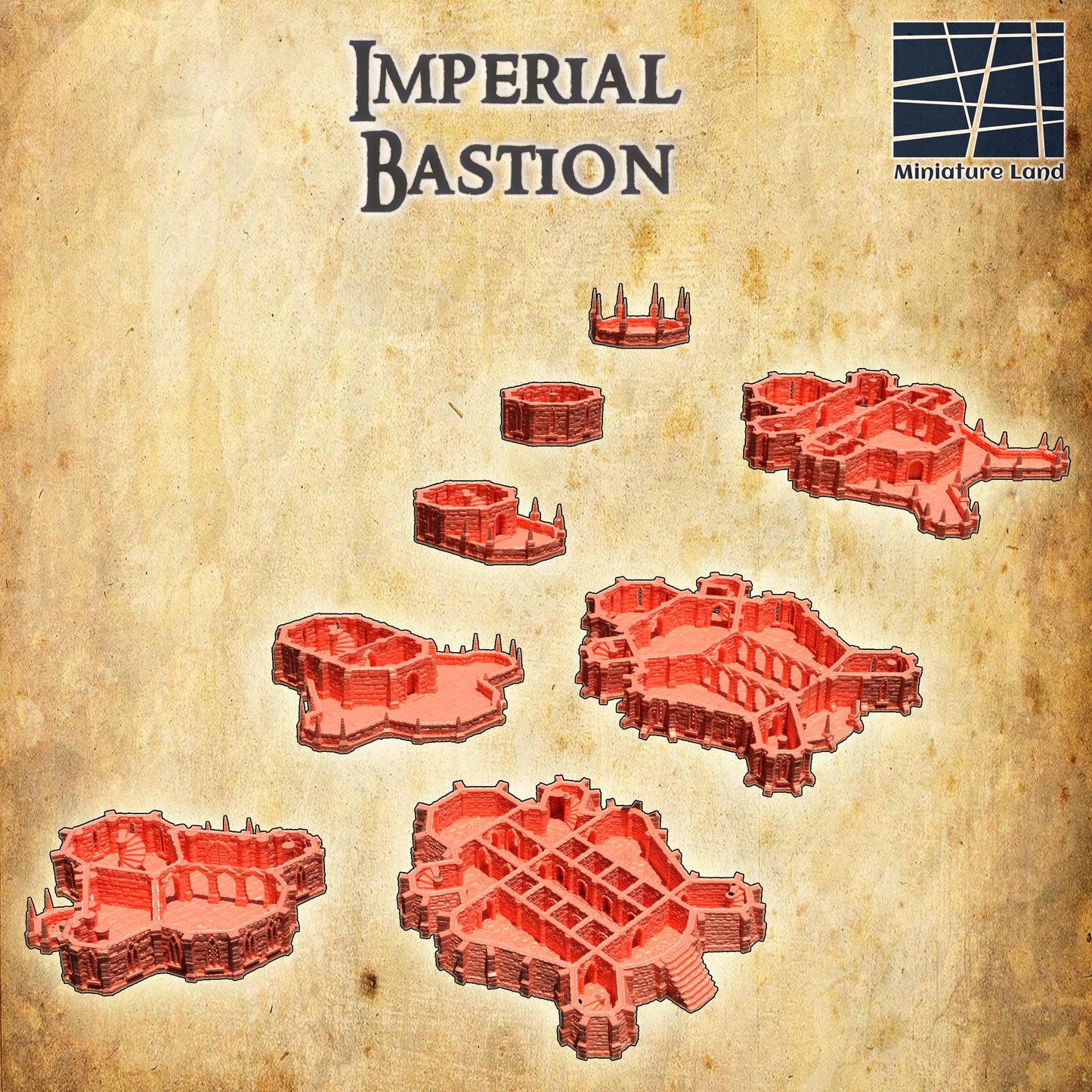Imperial Bastion, Miniature Land | Dungeons and Dragons | Pathfinder | Table Top RPG | 3D Printed Model