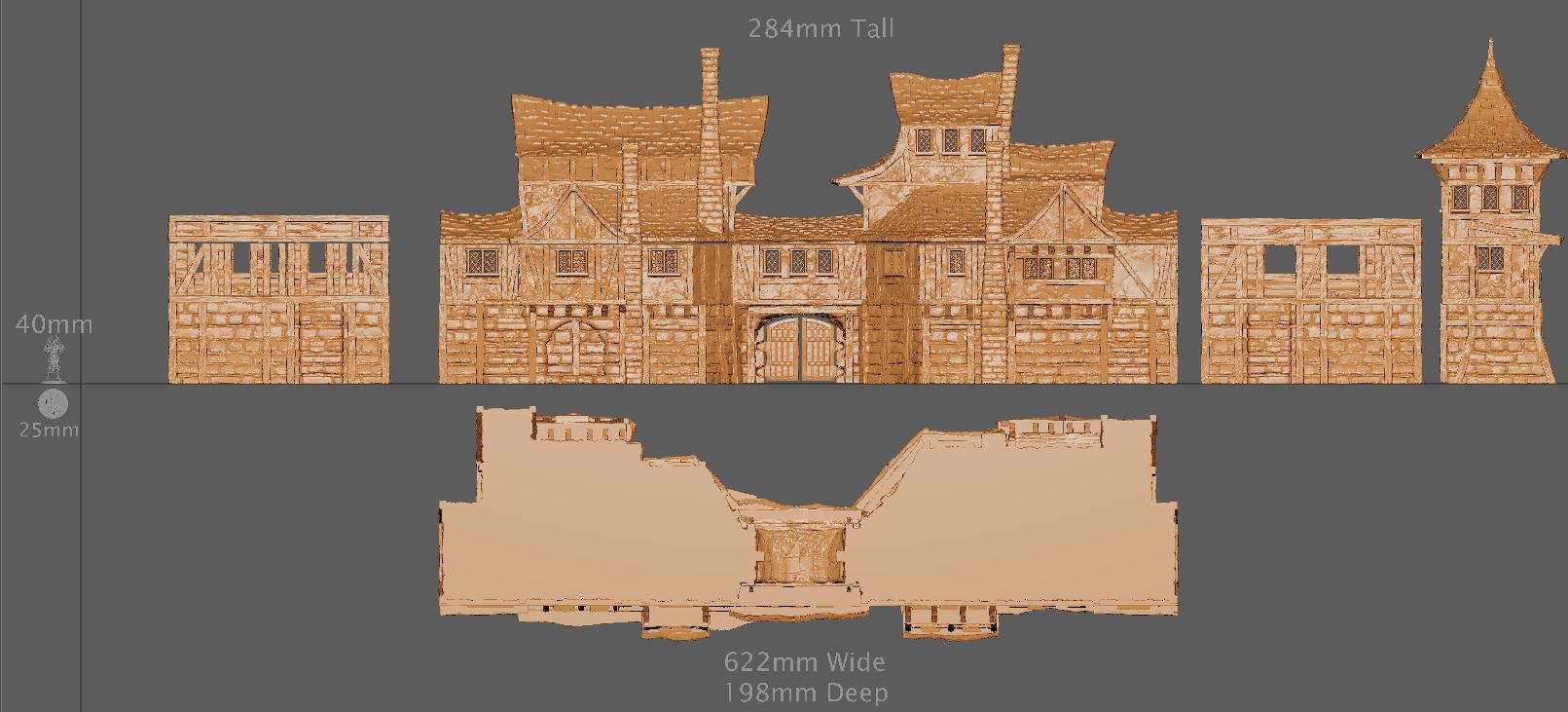 Medieval Gatehouse, Miniature Land | Dungeons and Dragons | Pathfinder | Table Top RPG | 3D Printed Model