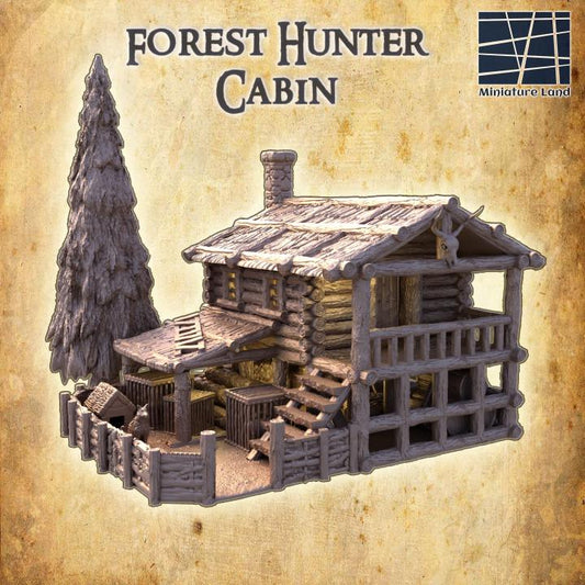 Hunters Cabin, Miniature Land | Dungeons and Dragons | Pathfinder | Table Top RPG | 3D Printed Model