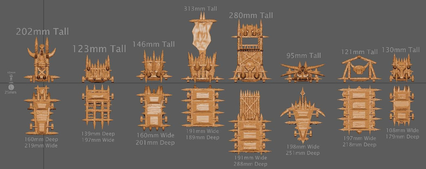 Orc Siege Equipment, Miniature Land | Dungeons and Dragons | Pathfinder | Table Top RPG | 3D Printed Model