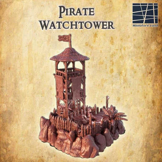 Pirate Watch Tower, Miniature Land | Dungeons and Dragons | Pathfinder | Table Top RPG | 3D Printed Model