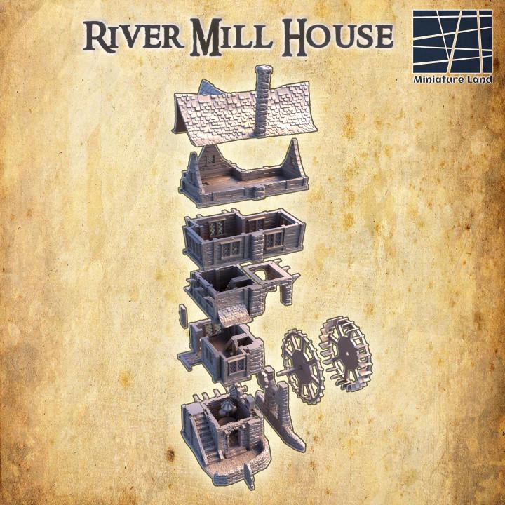 River Mill House, Miniature Land | Dungeons and Dragons | Pathfinder | Table Top RPG | 3D Printed Model