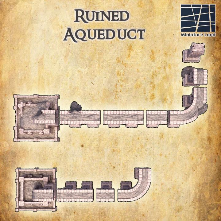 Ruined Aqueduct, Miniature Land | Dungeons and Dragons | Pathfinder | Table Top RPG | 3D Printed Model