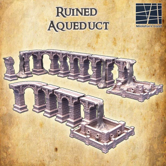 Ruined Aqueduct, Miniature Land | Dungeons and Dragons | Pathfinder | Table Top RPG | 3D Printed Model