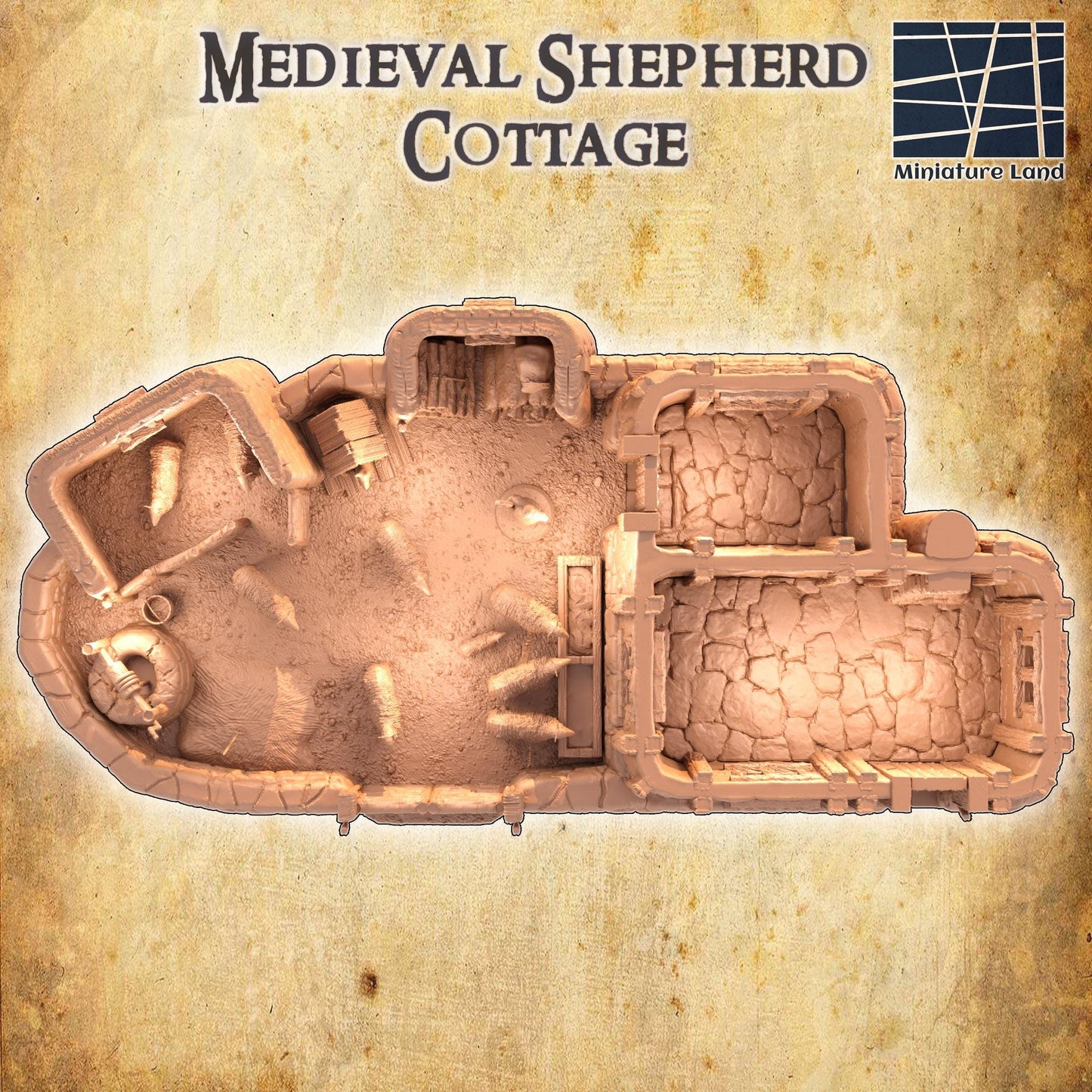 Shepherds Cottage, Miniature Land | Dungeons and Dragons | Pathfinder | Table Top RPG | 3D Printed Model