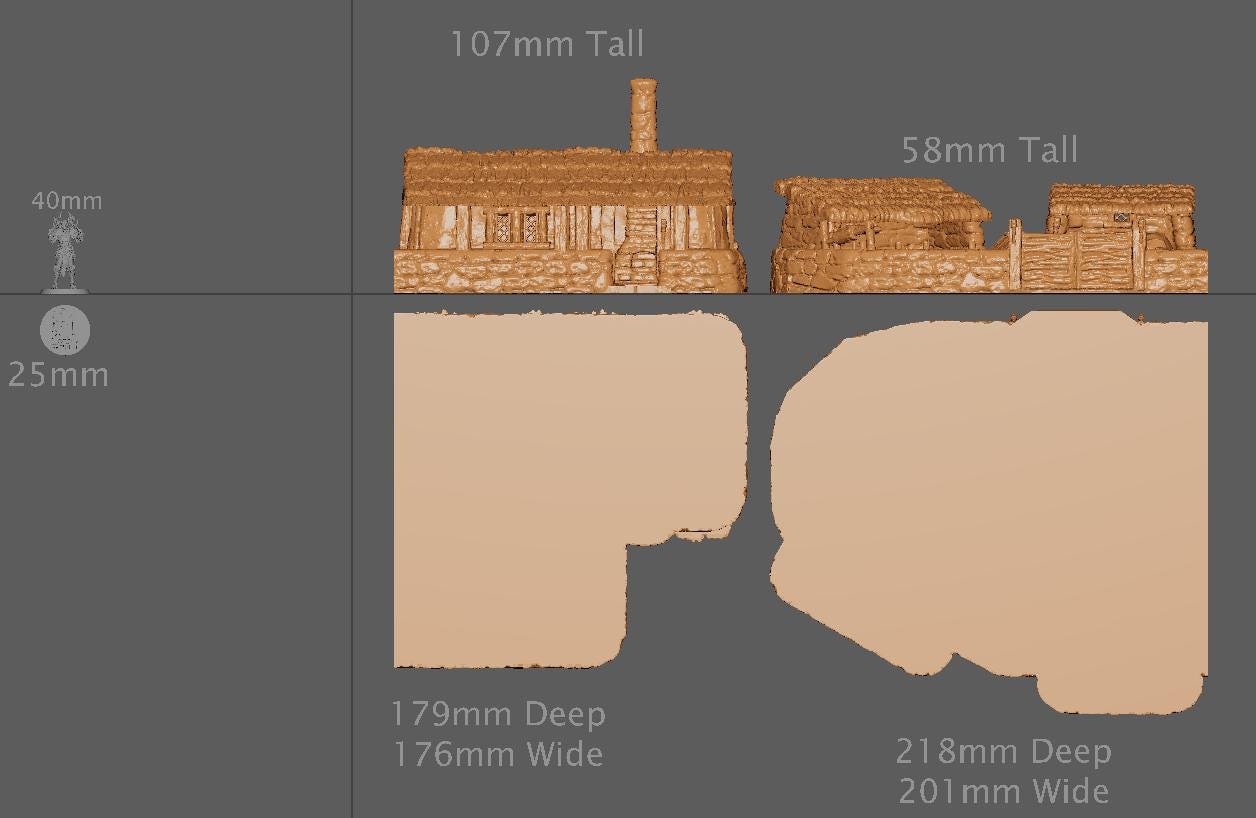 Shepherds Cottage, Miniature Land | Dungeons and Dragons | Pathfinder | Table Top RPG | 3D Printed Model