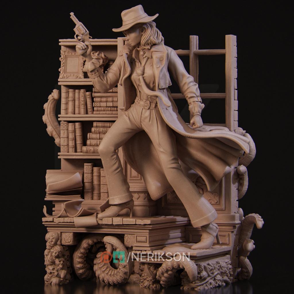 Laura the Deep Detective, Statue, Powerful NPC, Ernest Nemirovsky | Dungeons and Dragons | Pathfinder | Table Top RPG | 3D Printed Model