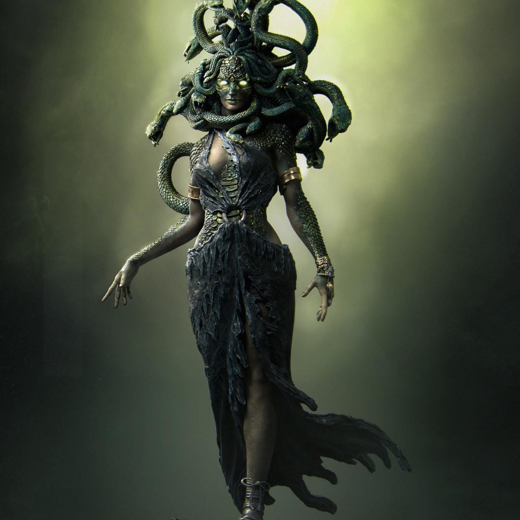 Medusa, Standalone, Powerful NPC, Ernest Nemirovsky | Dungeons and Dragons | Pathfinder | Table Top RPG | 3D Printed Model
