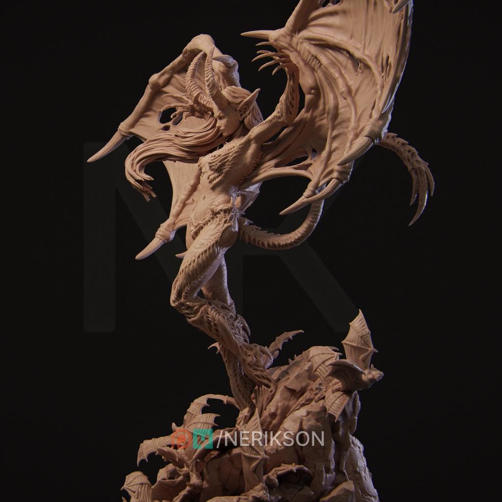 Rylana the Succubus, Powerful NPC, Ernest Nemirovsky | Dungeons and Dragons | Pathfinder | Table Top RPG | 3D Printed Model