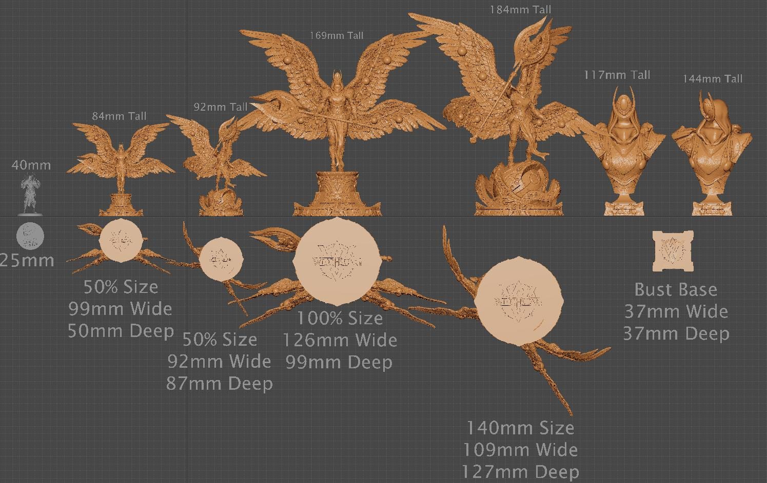 Nova Seraph, Bust Option, Witchsong Miniatures | Dungeons and Dragons | Pathfinder | Table Top RPG | 3D Printed Model