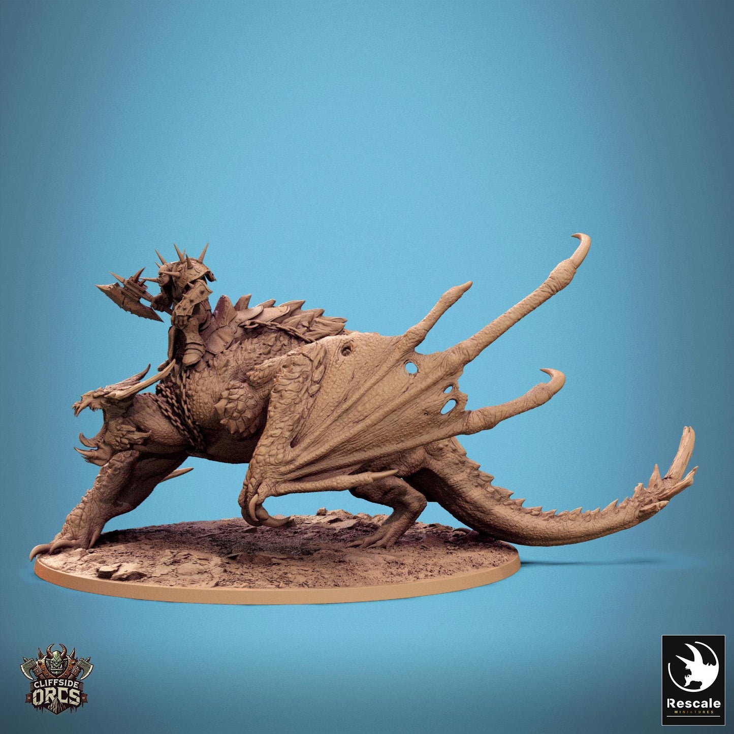 Rider of the Brutal Wyvern, Pose 2, Lord of the Print | Dungeons and Dragons | Pathfinder | Table Top RPG | 3D Printed Model