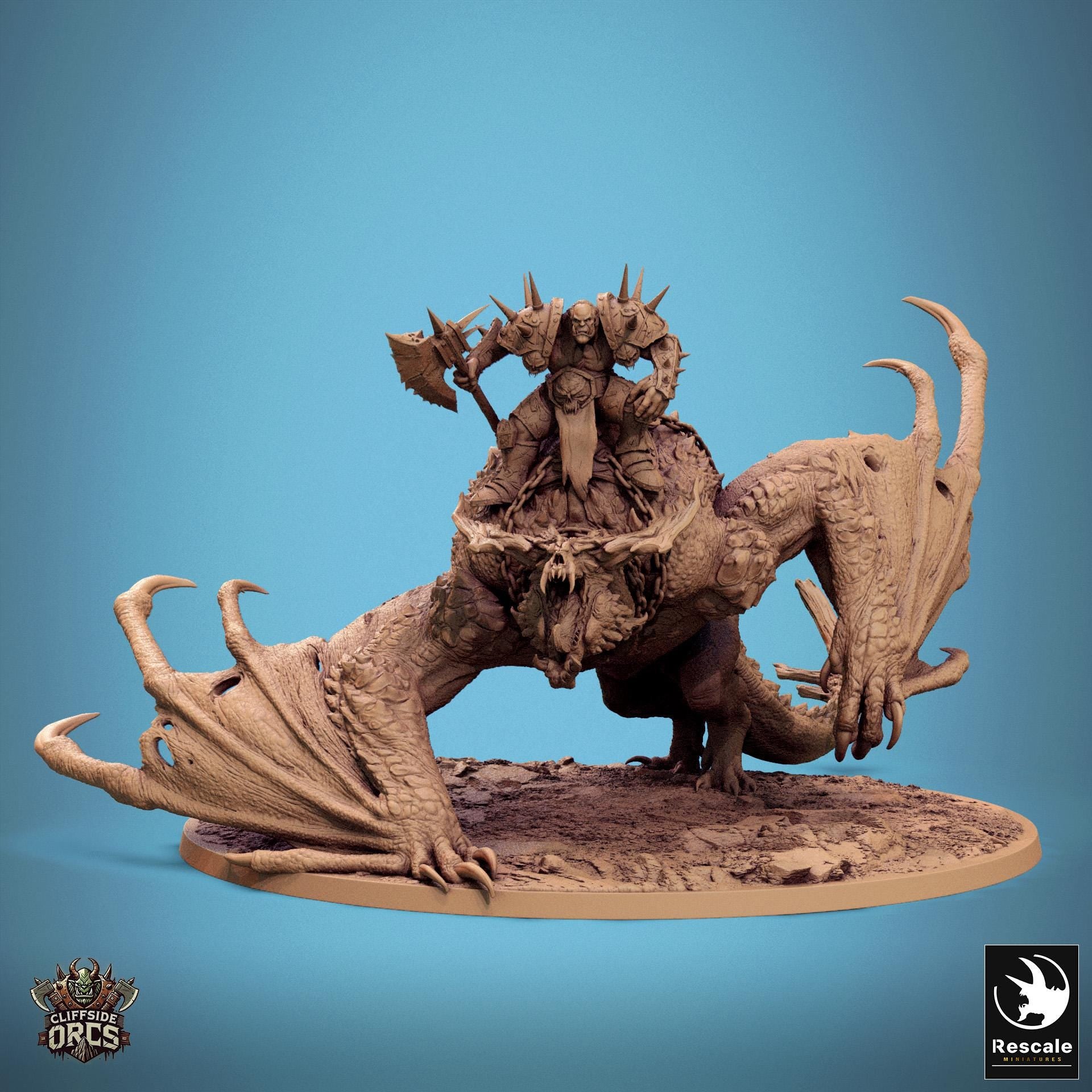 Rider of the Brutal Wyvern, Pose 2, Lord of the Print | Dungeons and Dragons | Pathfinder | Table Top RPG | 3D Printed Model