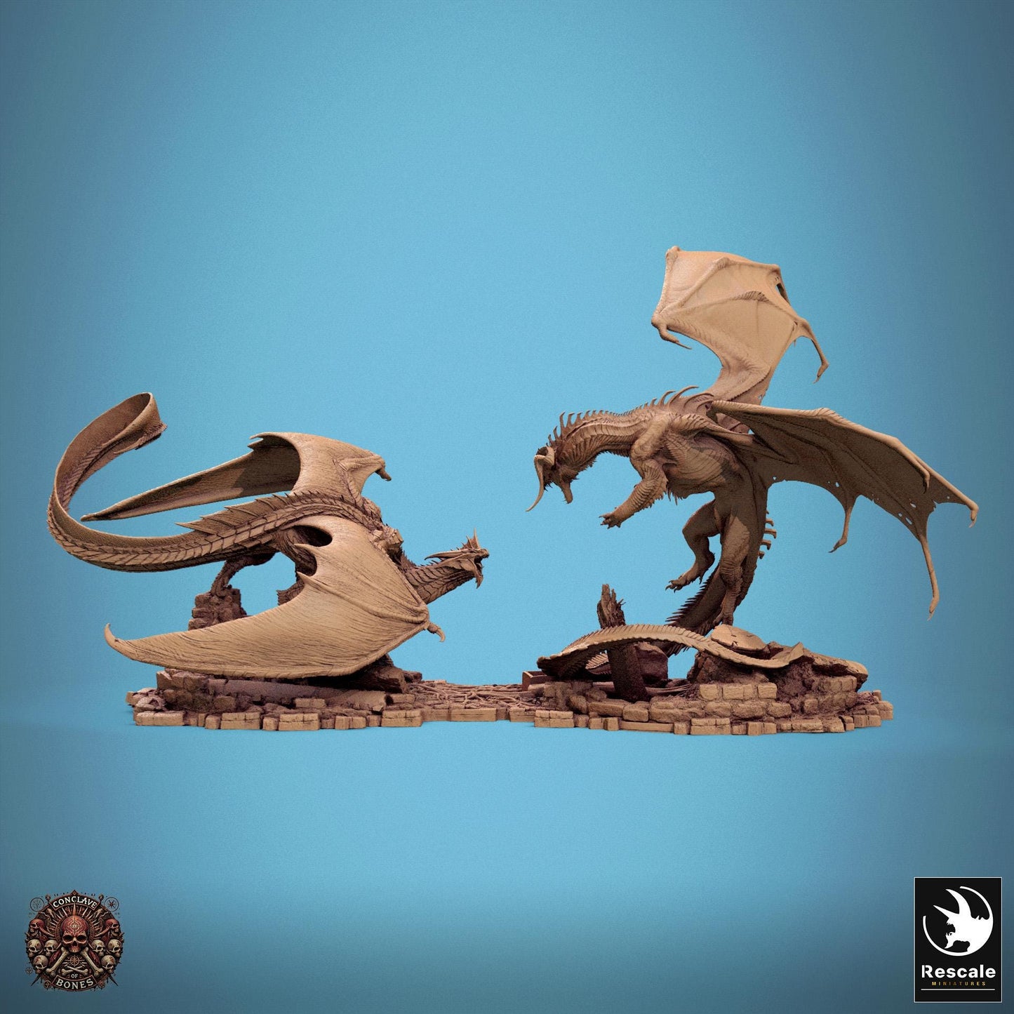 Black Dragon vs Silver Dragon, Lord of the Print | Dungeons and Dragons | Pathfinder | Table Top RPG | 3D Printed Model