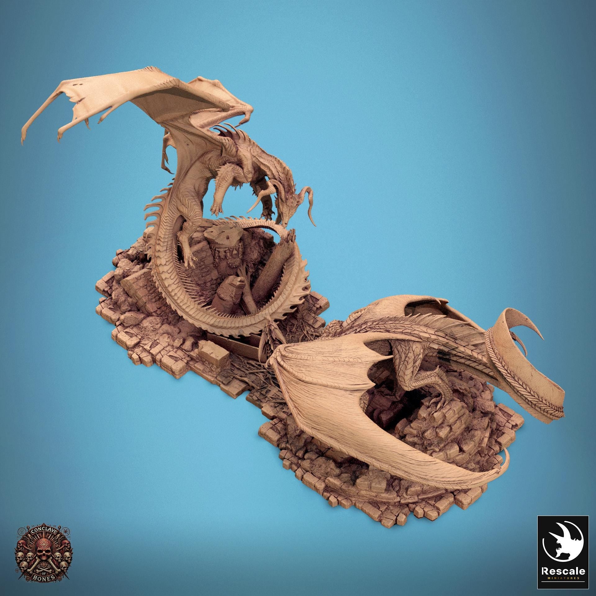 Black Dragon vs Silver Dragon | Aussie 3D Printed Miniatures and Terrain