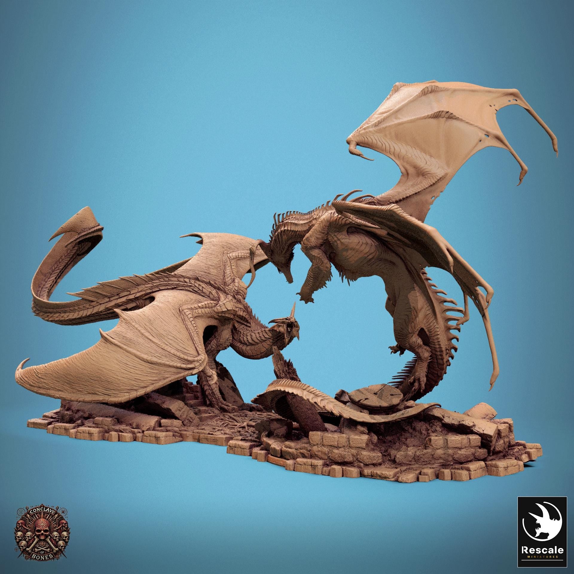 Black Dragon vs Silver Dragon, Lord of the Print | Dungeons and Dragons | Pathfinder | Table Top RPG | 3D Printed Model