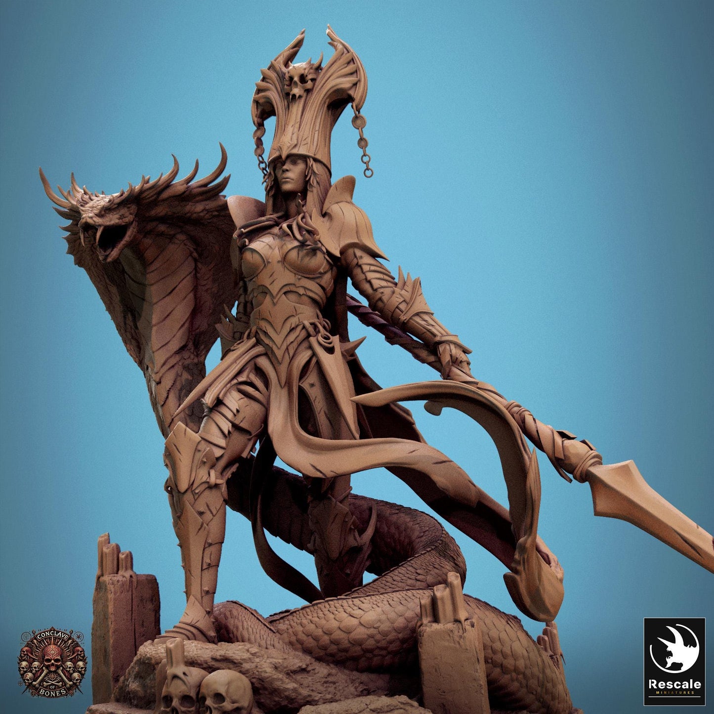 Queen Sanake, Lord of the Print | Dungeons and Dragons | Pathfinder | Table Top RPG | 3D Printed Model