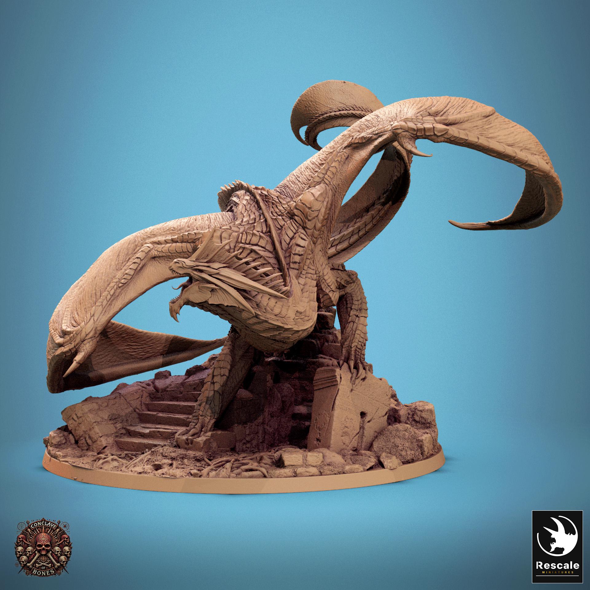 Silver Dragon, Multiple Pose Options, Lord of the Print | Dungeons and Dragons | Pathfinder | Table Top RPG | 3D Printed Model