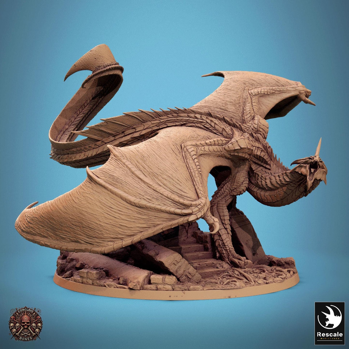 Silver Dragon, Multiple Pose Options, Lord of the Print | Dungeons and Dragons | Pathfinder | Table Top RPG | 3D Printed Model