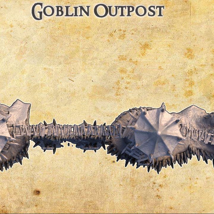 Goblin Outpost, Miniature Land | Dungeons and Dragons | Pathfinder | Table Top RPG | 3D Printed Model