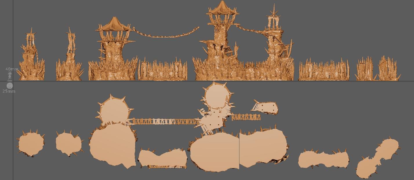 Goblin Outpost, Miniature Land | Dungeons and Dragons | Pathfinder | Table Top RPG | 3D Printed Model