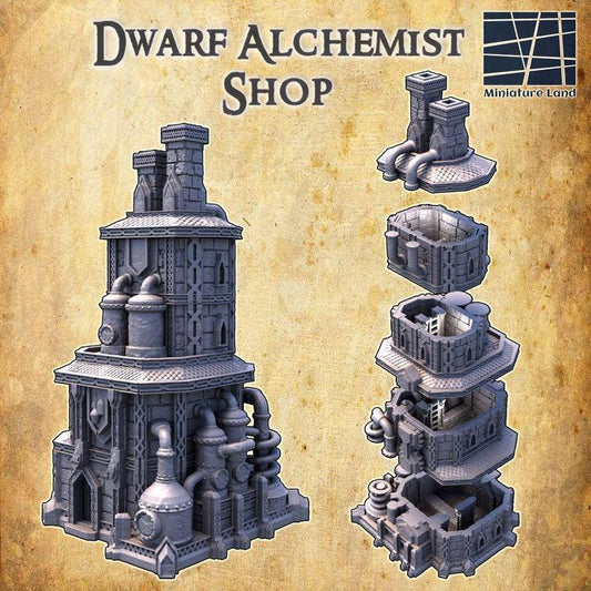 Dwarven Alchemist, Miniature Land | Dungeons and Dragons | Pathfinder | Table Top RPG | 3D Printed Model