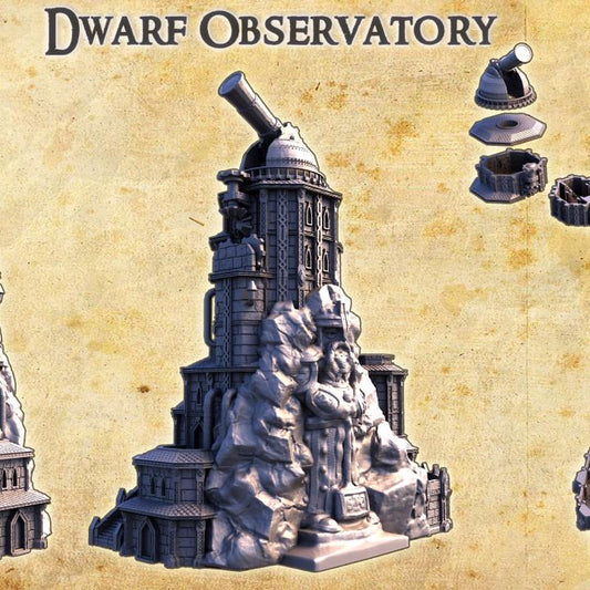 Dwarven Observatory, Miniature Land | Dungeons and Dragons | Pathfinder | Table Top RPG | 3D Printed Model
