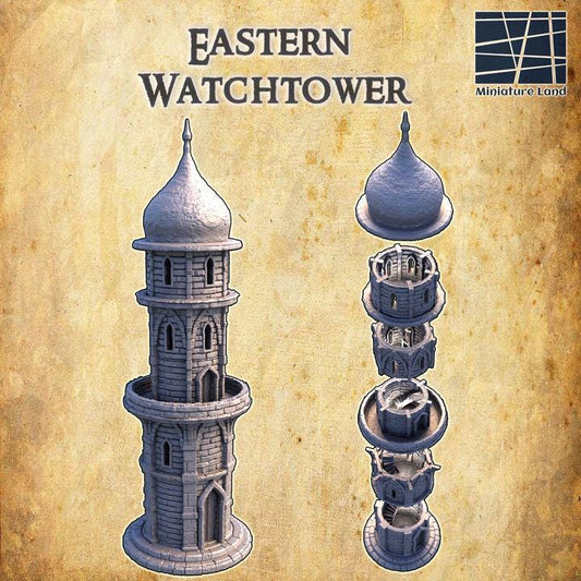 Eastern Watchtower, Miniature Land | Dungeons and Dragons | Pathfinder | Table Top RPG | 3D Printed Model