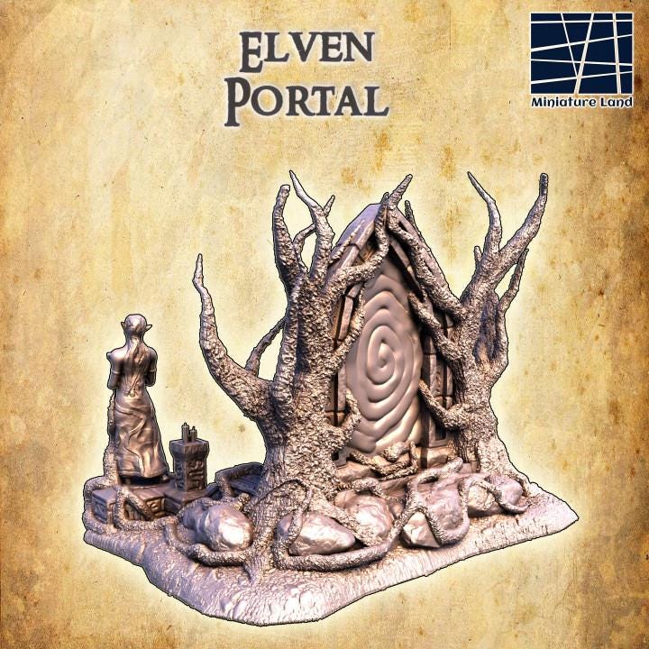 Elven Portal, Miniature Land | Dungeons and Dragons | Pathfinder | Table Top RPG | 3D Printed Model