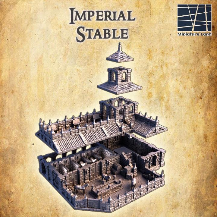 Imperial Stables, Miniature Land | Dungeons and Dragons | Pathfinder | Table Top RPG | 3D Printed Model