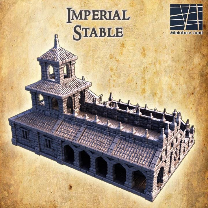 Imperial Stables, Miniature Land | Dungeons and Dragons | Pathfinder | Table Top RPG | 3D Printed Model