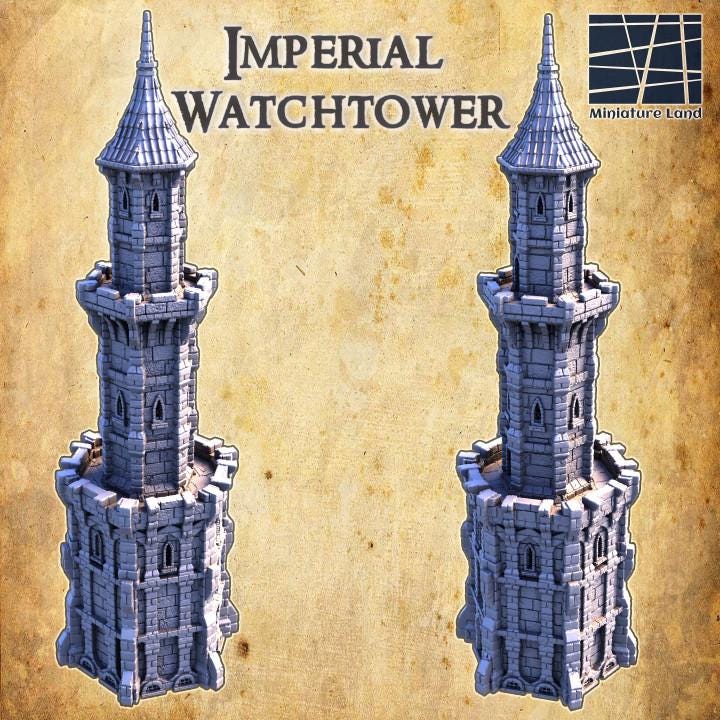 Imperial Watchtower, Miniature Land | Dungeons and Dragons | Pathfinder | Table Top RPG | 3D Printed Model