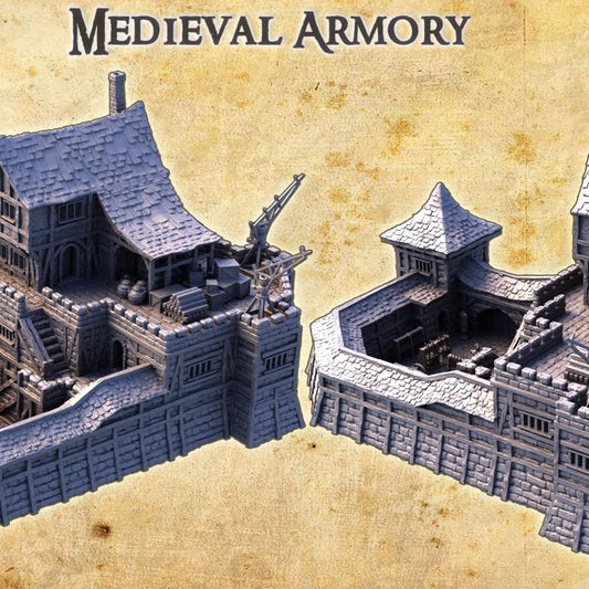 Medieval Armory, Miniature Land | Dungeons and Dragons | Pathfinder | Table Top RPG | 3D Printed Model
