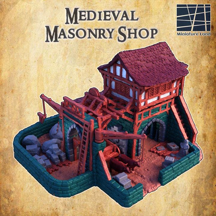 Medieval Masonry Shop | Aussie 3D Printed Miniatures and Terrain