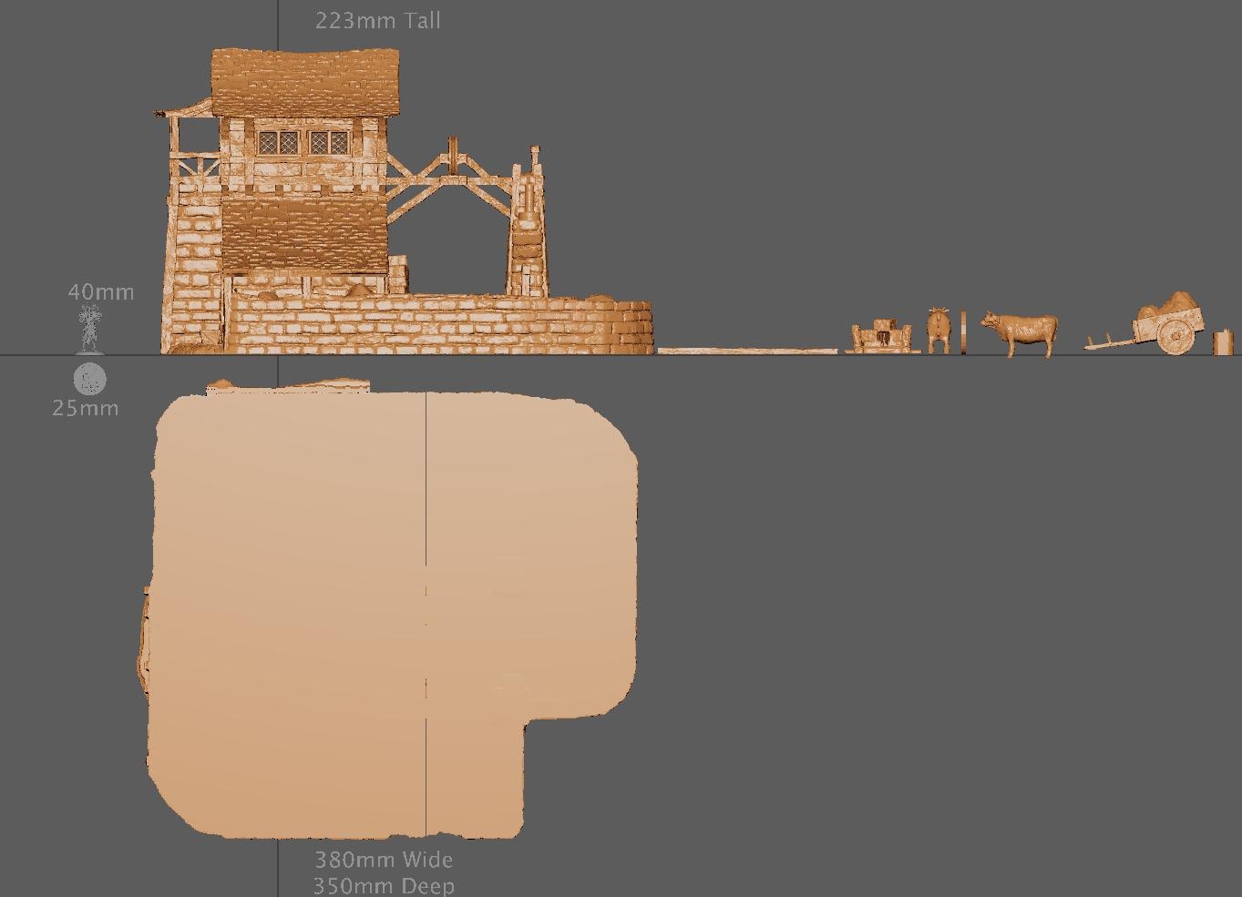 Medieval Masonry Shop, Miniature Land | Dungeons and Dragons | Pathfinder | Table Top RPG | 3D Printed Model