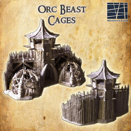 Orc Beast Cages, Miniature Land | Dungeons and Dragons | Pathfinder | Table Top RPG | 3D Printed Model