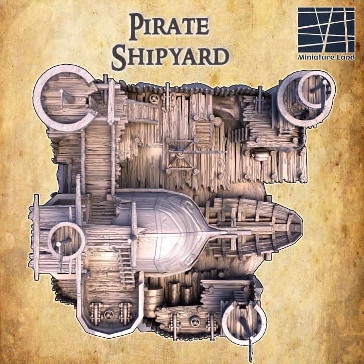 Pirate Shipyard, Miniature Land | Dungeons and Dragons | Pathfinder | Table Top RPG | 3D Printed Model